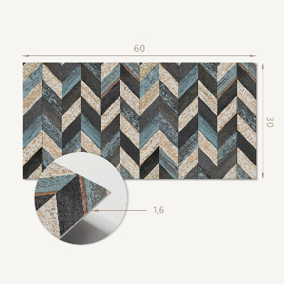 Panneau mural pvc Motif en zigzag avec du bois