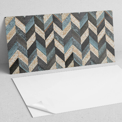 Panneau mural pvc Motif en zigzag avec du bois