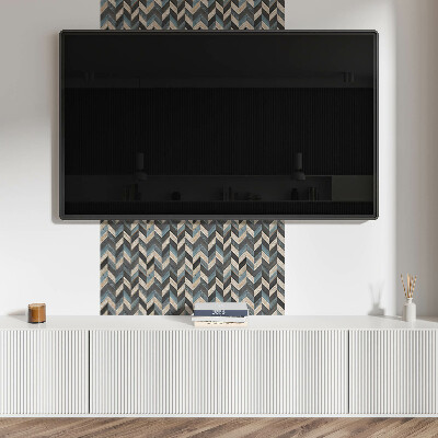 Panneau mural pvc Motif en zigzag avec du bois