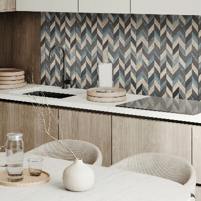 Panneau mural pvc Motif en zigzag avec du bois