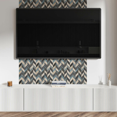 Panneau mural pvc Motif en zigzag avec du bois