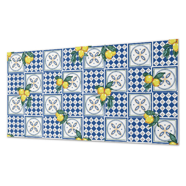 Panneau mural pvc Motif citron sur carrelage