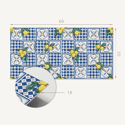 Panneau mural pvc Motif citron sur carrelage