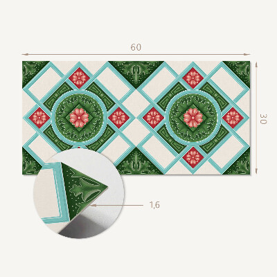 Panneau décoratif intérieur Motif floral dans un losange