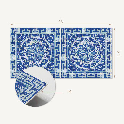 Panneau mural pvc Motif floral en mosaïque