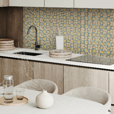 Revêtement mural intérieur Motif mosaïque avec des fleurs