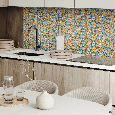 Revêtement mural intérieur Motif mosaïque avec des fleurs