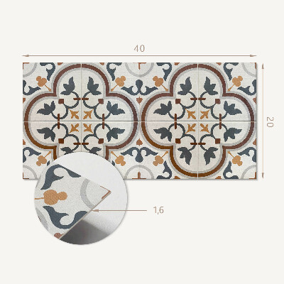 Panneau décoratif intérieur Motif floral à carreaux