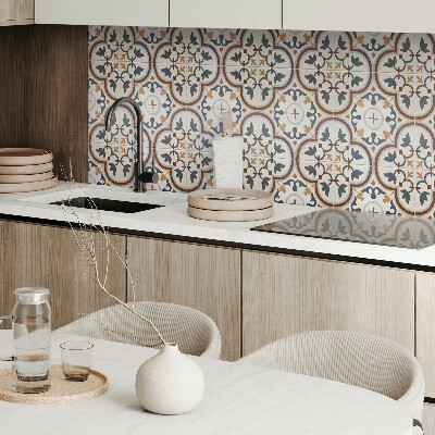 Panneau décoratif intérieur Motif floral à carreaux