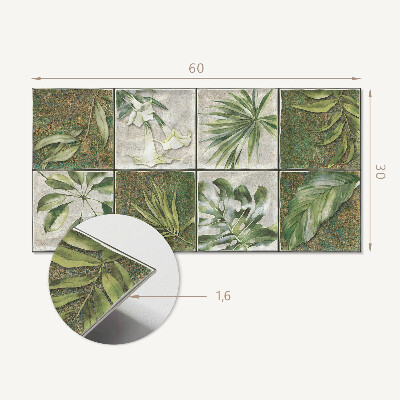 Panneau mural pvc Les feuilles dans la mosaïque de la nature