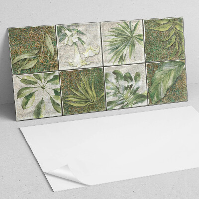 Panneau mural pvc Les feuilles dans la mosaïque de la nature