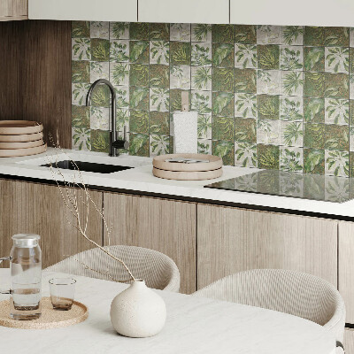 Panneau mural pvc Les feuilles dans la mosaïque de la nature