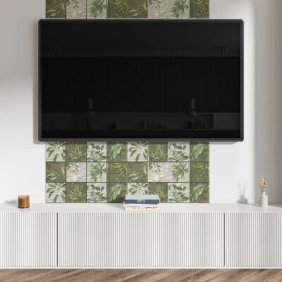 Panneau mural pvc Les feuilles dans la mosaïque de la nature