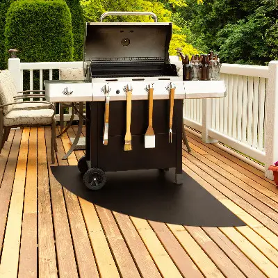 Protection terrasse bois barbecue Quart de cercle 100x100 cm