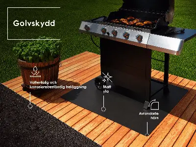 Protection terrasse bois barbecue Quart de cercle 100x100 cm