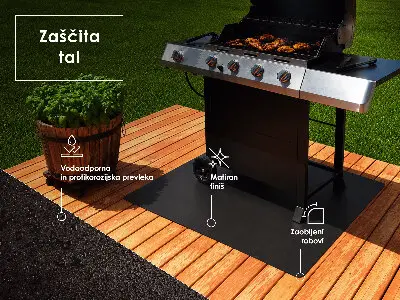 Tôle de protection pour barbecue Semi-ovale 100x100 cm