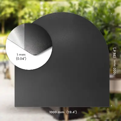 Tôle de protection pour barbecue Semi-ovale 100x100 cm