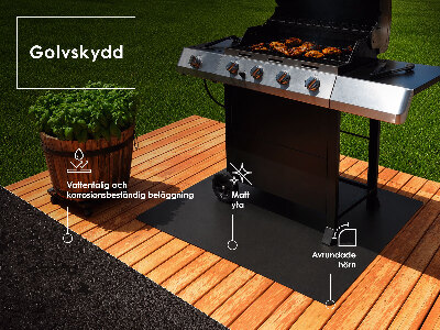 Tôle de protection rectangulaire pour barbecue 100x80 cm