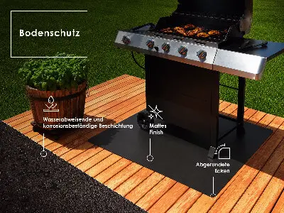 Tôle de protection pour barbecue Rectangulaire 100x80 cm