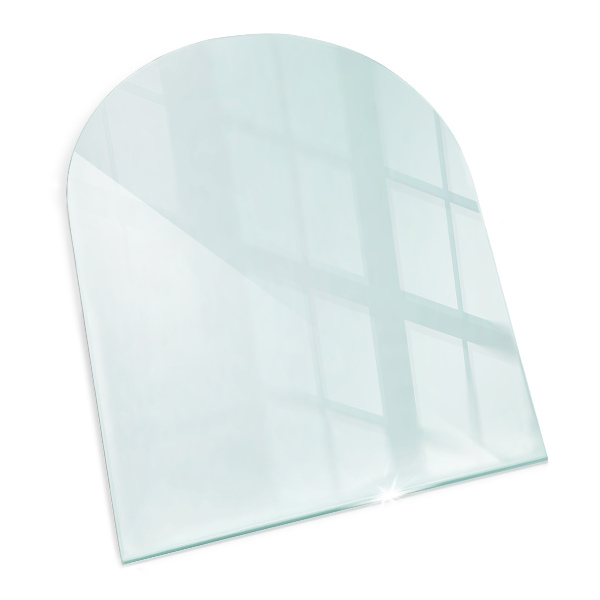 Plaque de verre pour cheminée transparent w nieregularnym kształcie