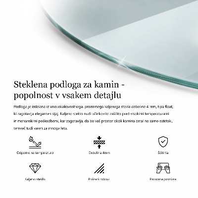 Plaque de verre pour cheminée transparent w nieregularnym kształcie