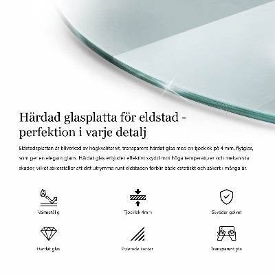 Plaque de verre pour cheminée transparent w nieregularnym kształcie