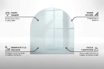 Plaque de verre pour cheminée transparent w nieregularnym kształcie