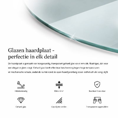 Plaque de verre pour cheminée transparent w nieregularnym kształcie