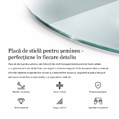 Plaque de verre pour cheminée transparent w nieregularnym kształcie