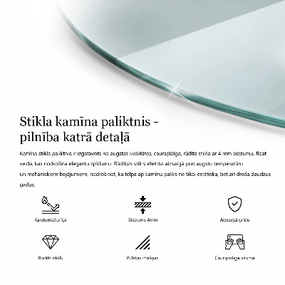 Plaque de verre pour cheminée transparent w nieregularnym kształcie