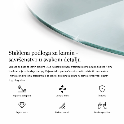 Plaque de verre pour cheminée transparent w nieregularnym kształcie