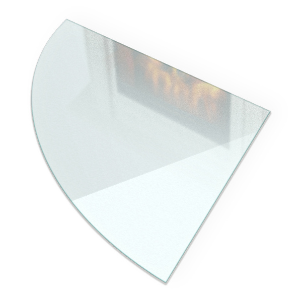 Plaque de protection pour poêle Quart de cercle semi-transparente