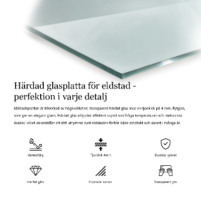 Verre sous poêle à bois hexagonale transparente