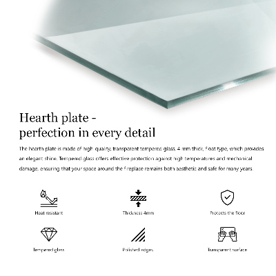 Verre sous poêle à bois hexagonale transparente