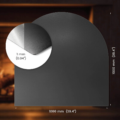 Plaque de sol pour poêle Semi-ovale acier noir