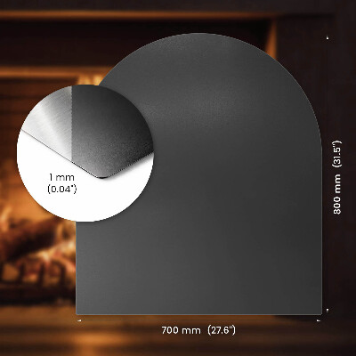 Plaque de sol pour poêle Semi-ovale acier noir