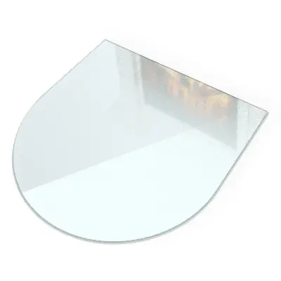 Plaque de sol pour poêle à bois semi-ovale semi-transparente