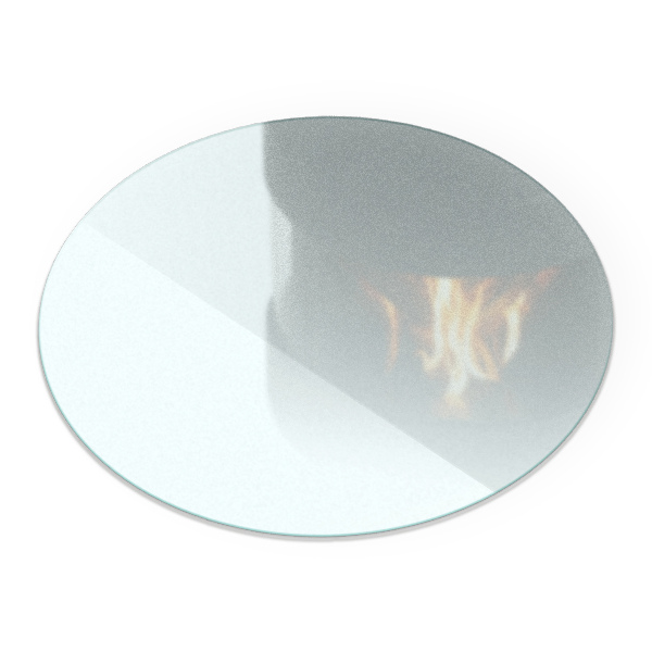 Pircular fireplace baseplaque de verre pour cheminée Semi-transparente ronde