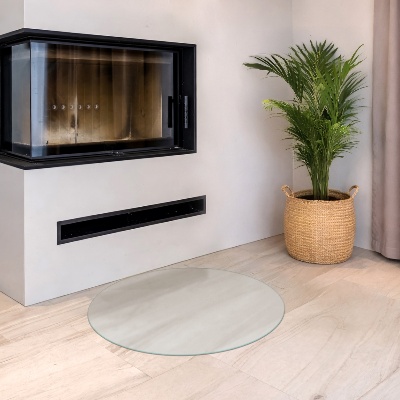 Pircular fireplace baseplaque de verre pour cheminée Semi-transparente ronde