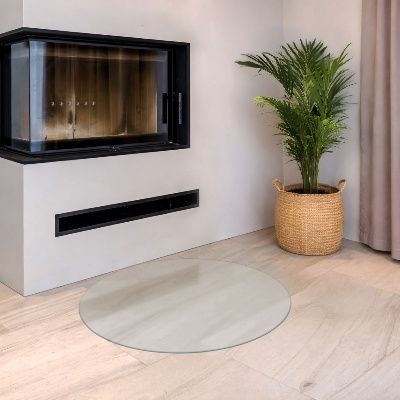 Pircular fireplace baseplaque de verre pour cheminée Semi-transparente ronde