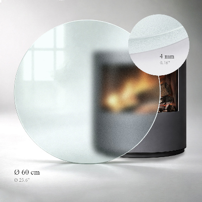 Pircular fireplace baseplaque de verre pour cheminée Semi-transparente ronde