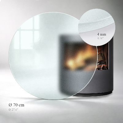Pircular fireplace baseplaque de verre pour cheminée Semi-transparente ronde