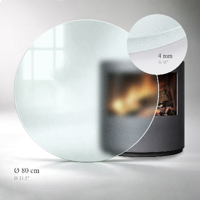 Pircular fireplace baseplaque de verre pour cheminée Semi-transparente ronde