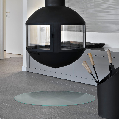 Pircular fireplace baseplaque de verre pour cheminée Semi-transparente ronde