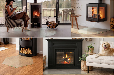 Pircular fireplace baseplaque de verre pour cheminée Semi-transparente ronde