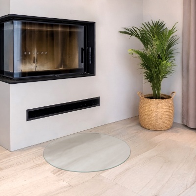 Pircular fireplace baseplaque de verre pour cheminée Semi-transparente ronde