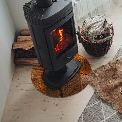 Plaque verre devant cheminée Grain du bois en coupe transversale