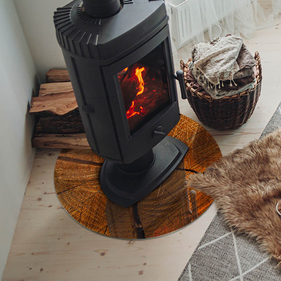 Plaque verre devant cheminée Grain du bois en coupe transversale