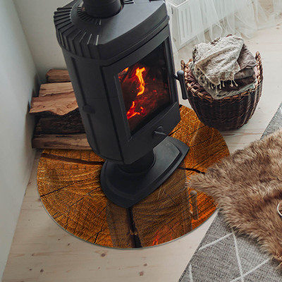 Plaque verre devant cheminée Grain du bois en coupe transversale