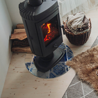 Plaque verre devant cheminée Motifs de carreaux de céramique